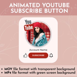 Custom Animated Youtube Subscribe Button Overlay Animation for Youtube Channel ANIMATED SUBSCRIBE BUTTON