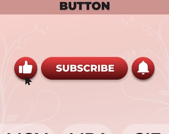 Animated Youtube Subscribe Button Overlay for Intro Videos Digital Download