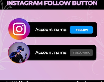Custom animated Instagram follow button overlay for intro videos