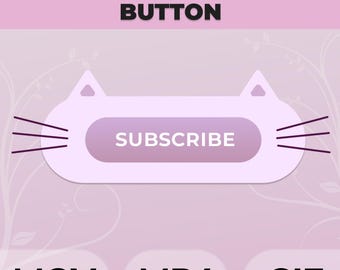 Kawaii Cat YouTube Subscribe Button: Animated Video Overlay