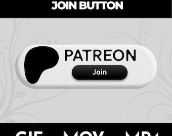 Animated Patreon join button Overlay for Videos Digital Download