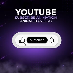 Animacja przycisku Subskrybuj w YouTube | Animowana nakładka Subskrybuj | Przezroczysty plik MOV | Zielony ekran MP4 | Zasób do edycji wideo