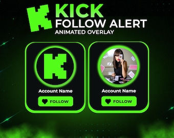 Custom animated Kick follow button overlay for intro videos