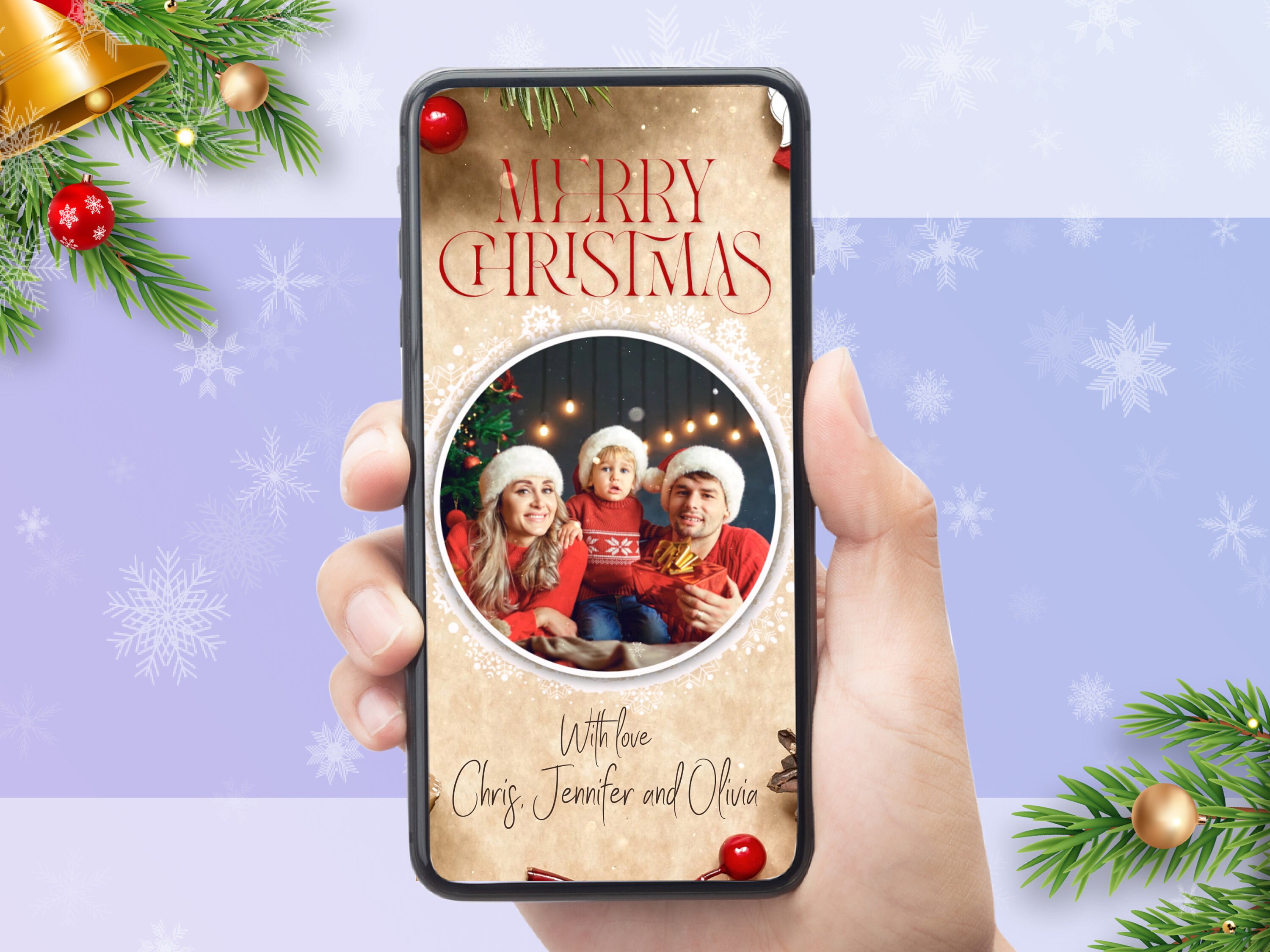 Personalised Video Greeting Animated Christmas Card Etsy