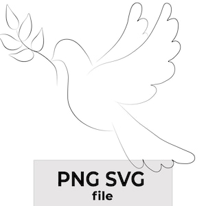 Dove Vector, Dove clipart, Bird SVG files, illustration SVG + PNG Digital Download