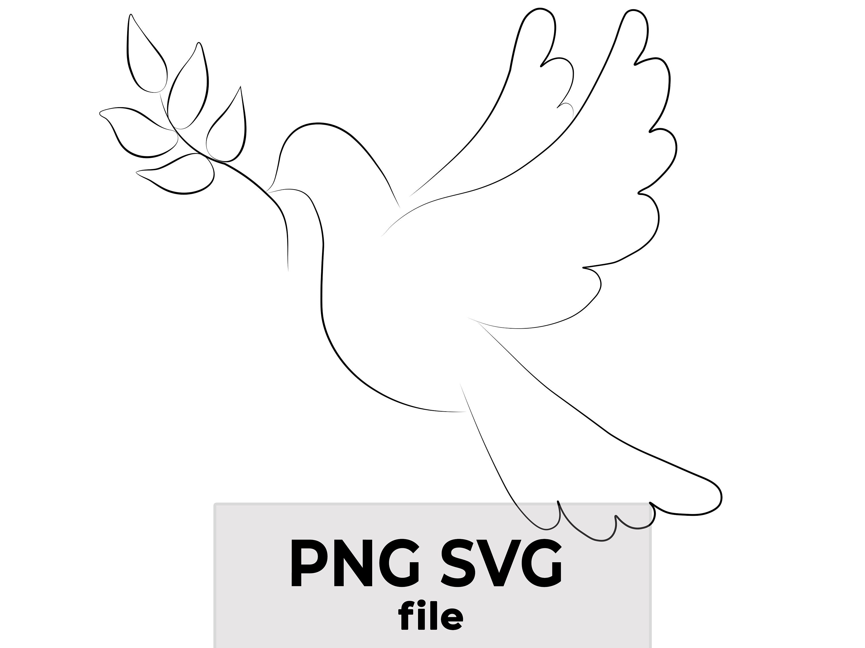 Dove Vector, Dove Clipart, Bird SVG Files, Illustration SVG PNG Digital