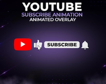 YouTube Subscribe Animation, Subscribe Button Overlay, Like and Bell Animation, MOV & MP4, Animated CTA, Instant Download