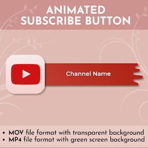 Custom Animated Youtube Subscribe Button Overlay for Intro Videos