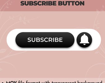 Animated Youtube Subscribe Button Overlay for Intro Videos Digital Download