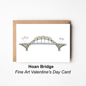 Tarjeta de San Valentín con el puente Hoan de Milwaukee // Día de San Valentín de Milwaukee, regalo de Milwaukee, boda en Milwaukee / Impresión de Lynndale