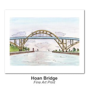 Hoan Bridge - Watercolor Art Print // Milwaukee Gift, Wall Art, Housewarming Gift, Graduation gift | Lynndale Print Shop