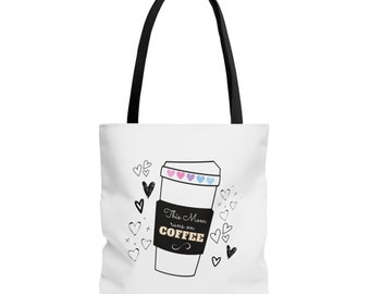 This Mom Runs on Coffee ~ Tote Bag (AOP)