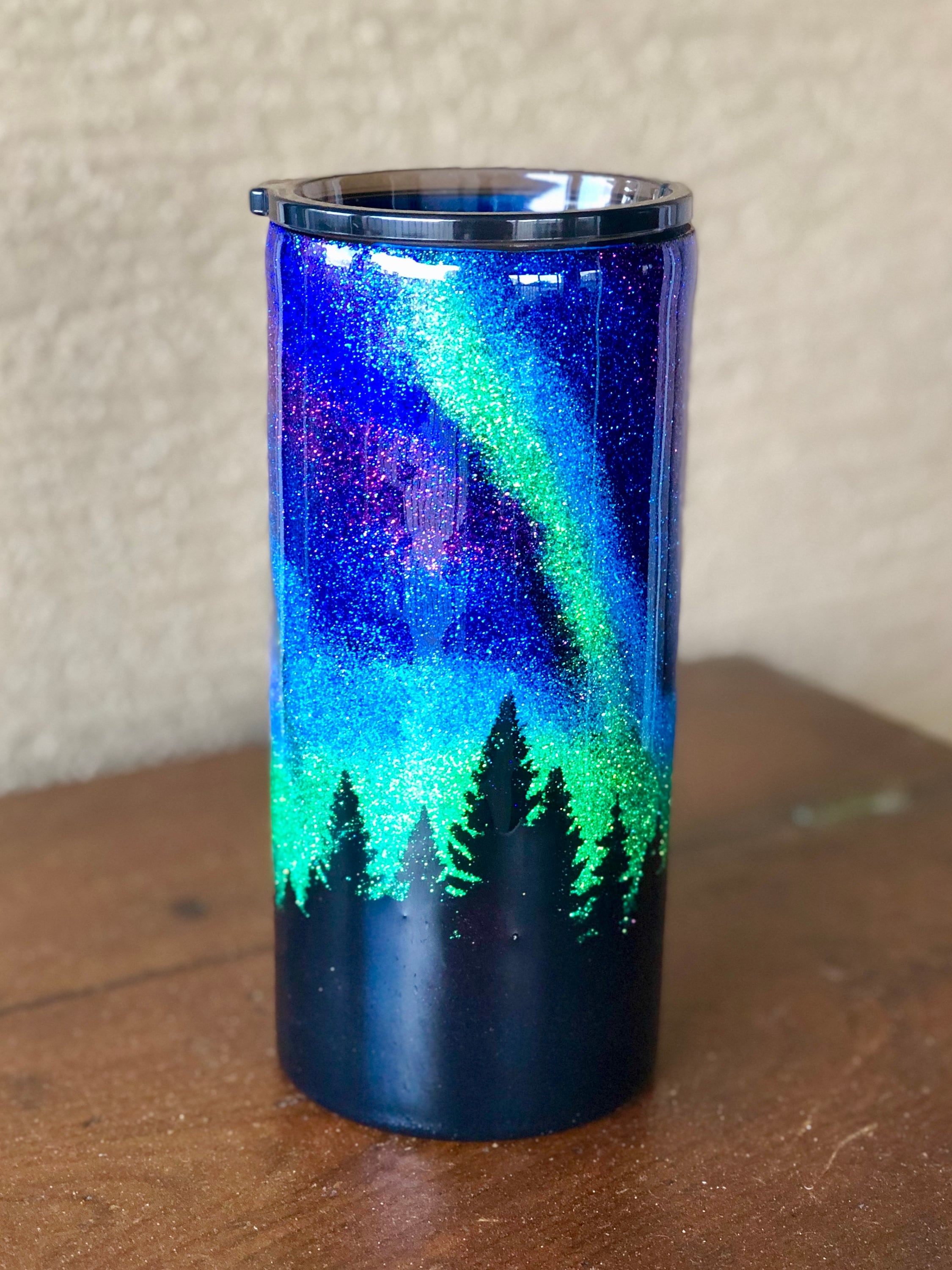 Kitchen & Dining Epoxy tumbler with straw and sliding lid Northern