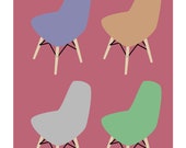 Charles Eames DSW inspired Mid-Century Modern art print