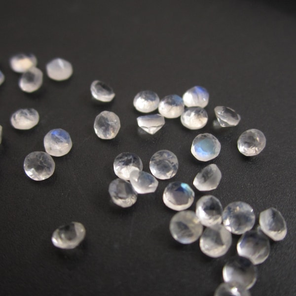 2mm AAA Moonstone Round Faceted Cut Stone | 2mm Moonstone Gemstone | Loose Gemstone | Loose Moonstone Faceted | Rainbow Moonstone