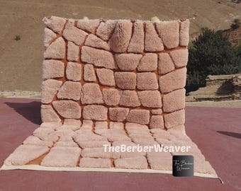 Moroccan Rug Customizable Rug, Dreamy light Pink Grafted Blush Pink Rug, Pink Terracota Boho Rug, Woven Rug, Trendy Rug 2026 Decor