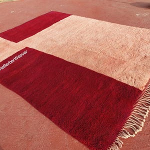 Moroccan Rug Pink Wine Red Beni Mrirt Wool Rug, Custom Rug, Tufted Rug, Living Room Rug, Nursery Rug, Boho Home Decor