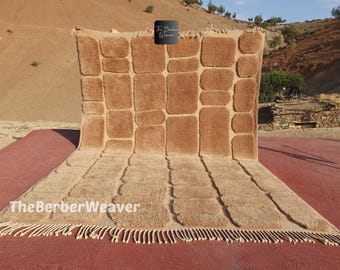 Brown Camel Rug, Handmade Rug Berber Carpet, Large Brown Rug, Customizable Rug, Warm Beige Rugs, Minimalist Rug Living Room Decor