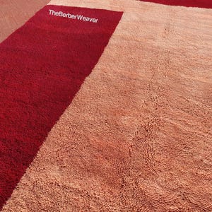 Moroccan Rug Pink Wine Red Beni Mrirt Wool Rug, Custom Rug, Tufted Rug, Living Room Rug, Nursery Rug, Boho Home Decor