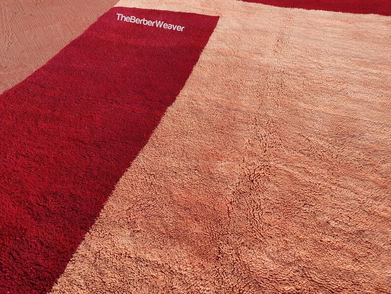 Moroccan Rug Pink Wine Red Beni Mrirt Wool Rug, Custom Rug, Tufted Rug, Living Room Rug, Nursery Rug, Boho Home Decor