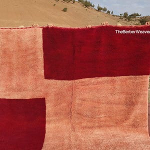 Moroccan Rug Pink Wine Red Beni Mrirt Wool Rug, Custom Rug, Tufted Rug, Living Room Rug, Nursery Rug, Boho Home Decor