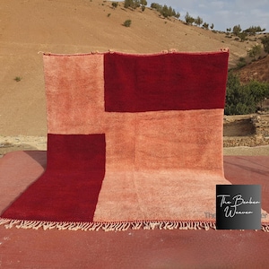 Moroccan Rug Pink Wine Red Beni Mrirt Wool Rug, Custom Rug, Tufted Rug, Living Room Rug, Nursery Rug, Boho Home Decor