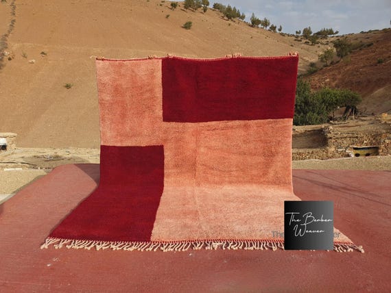 Pink Moroccan Rug, burgundy rug, Deep Wine Red Rug Handloom Gabbeh, moss burgundy rug, 9x12 Rug, Warm Pink Decor, Pink Wedding Gift