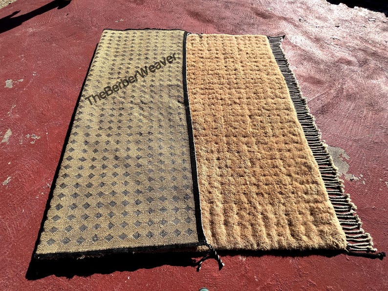Weegee Rug Shaggy Beige Rug, Moroccan Handmade Wool Rug ,high Pile Rug, Fluffy ...