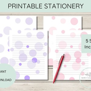 Papelería IMPRIMIBLE / Descarga instantánea PDF / Puntos / Amigos por correspondencia / Escritura de cartas / Papelería / Papel / Burbujas / Papel de notas
