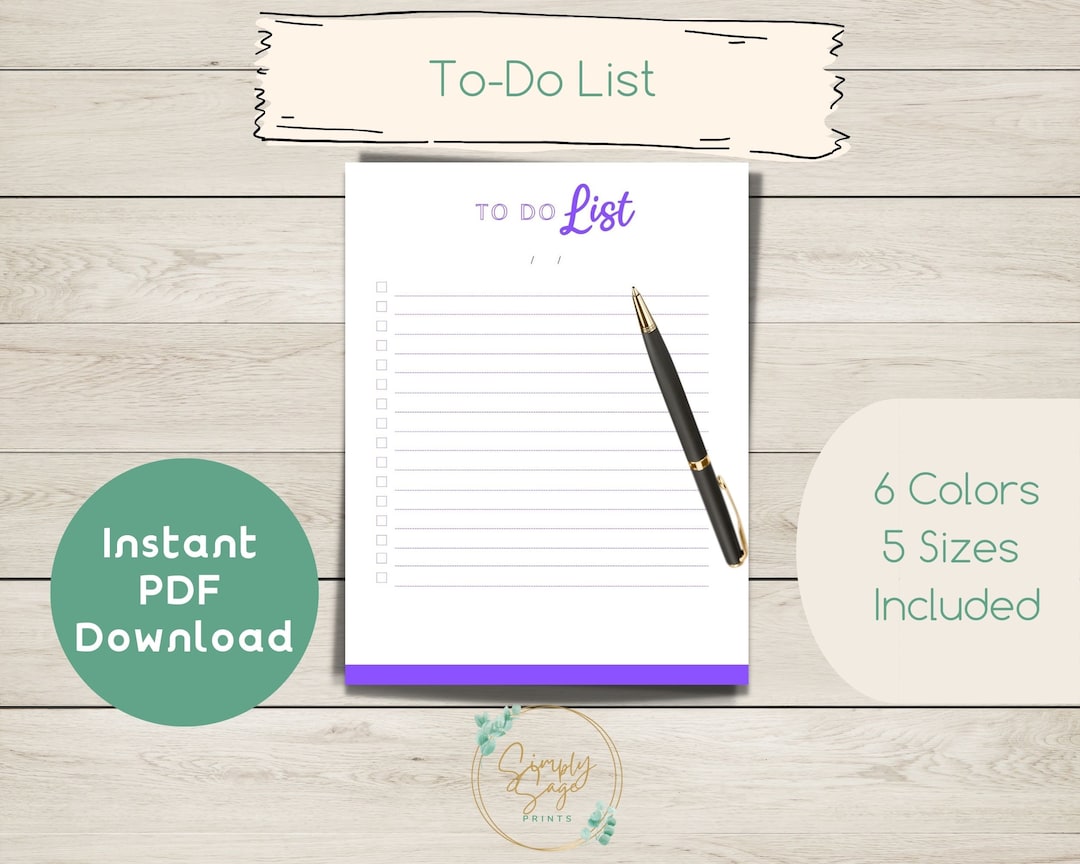 Minimalist to Do List Printable: Daily Planner Insert (PDF Download) - Etsy