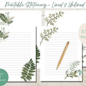PRINTABLE Instant Download Stationery | Leaves | Nature | Letter ...