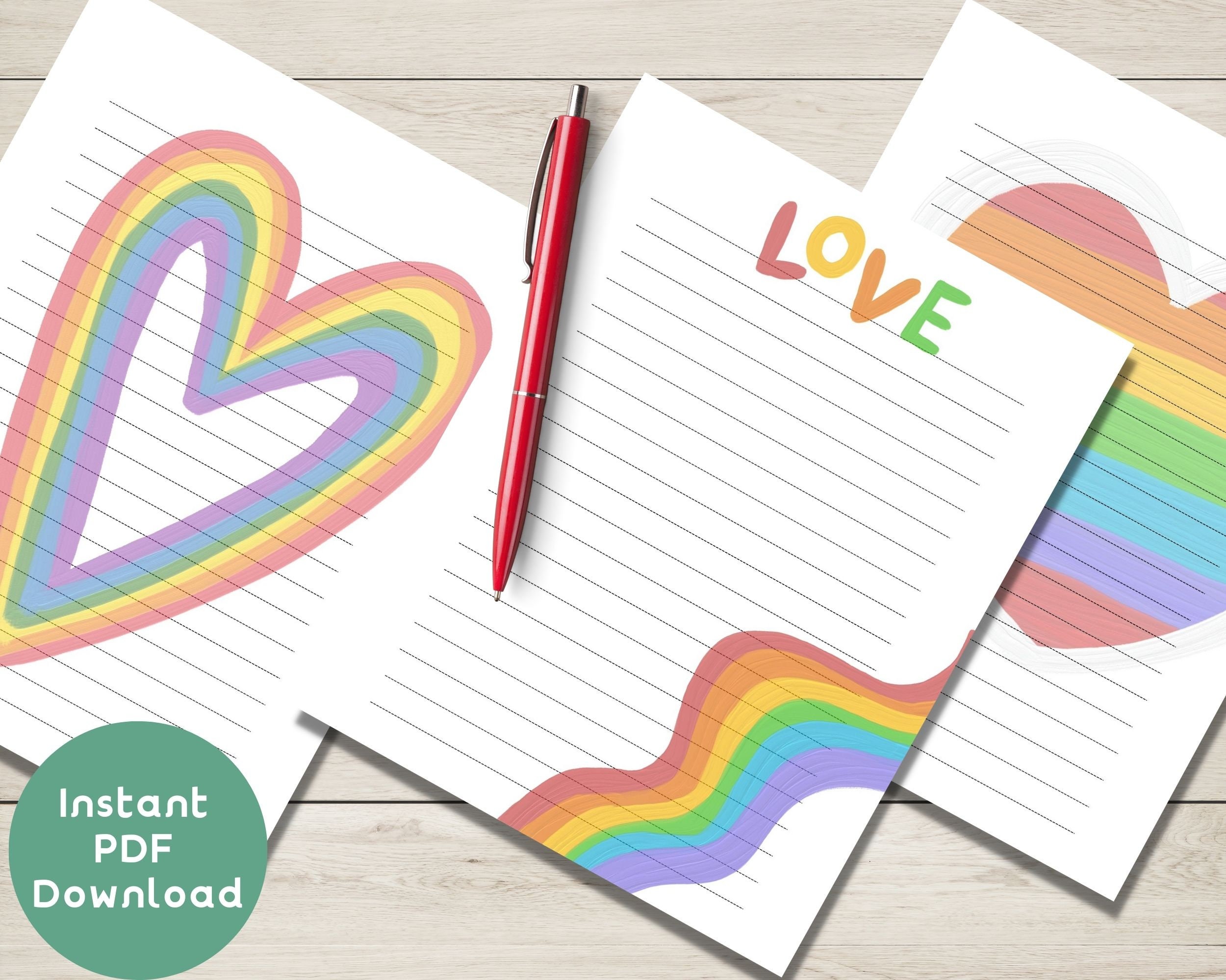 PRINTABLE Rainbow Stationery | Stationary | LGBTQ | Instant Download ...