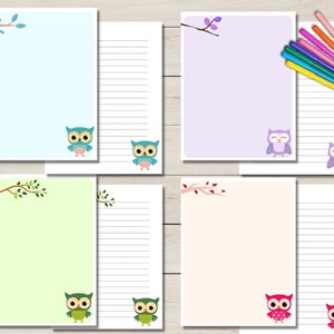 PRINTABLE Owl Stationery| Instant PDF Download | Pen Pals | Letter ...