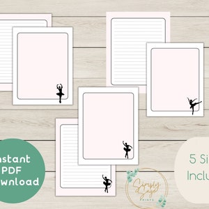 PRINTABLE Stationery | Instant PDF Download | Pretty Ballerina | Pen ...