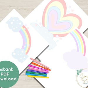 Papelería arco iris IMPRIMIBLE / Estacionario / Descarga instantánea / Amigos por correspondencia / Escritura de cartas / Forrado / Sin forro / Niños / Maestros / Papel de escritura