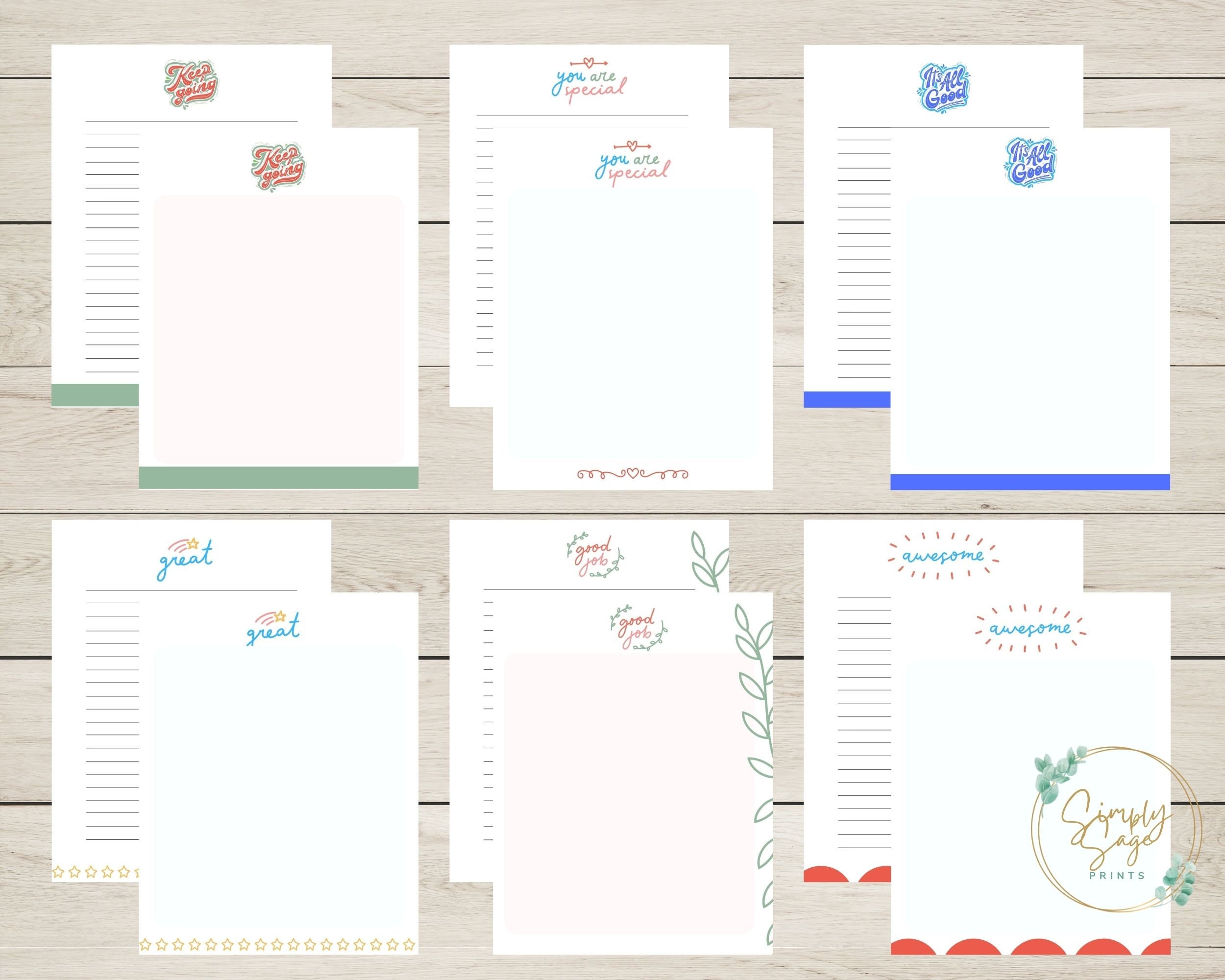 PRINTABLE Stationery Notes of Encouragement Instant PDF Download ...