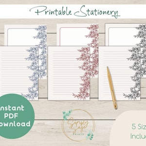 Papelería IMPRIMIBLE. Descarga instantánea de PDF. Amigos por correspondencia, Imprimir en casa, Correo postal, Escritura de cartas florales, Papelería, Papel, Papel de notas