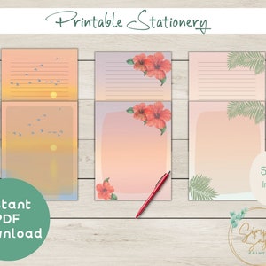 Papelería IMPRIMIBLE / Descarga instantánea de PDF / Amigos por correspondencia / Escritura de cartas / Forrado / Sin forro / Niños / Maestros / Papel de escritura / Estacionario