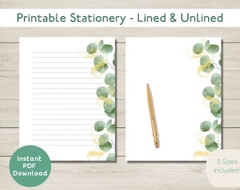 PRINTABLE Stationery Instant PDF Download Pen Pals Letter - Etsy