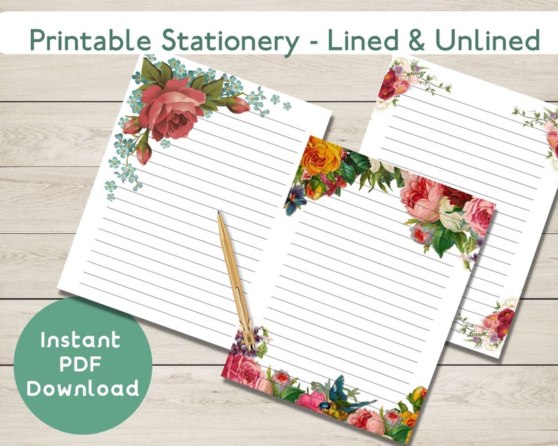 PRINTABLE Stationery PRINTABLE Stationary Instant Download Penpals ...