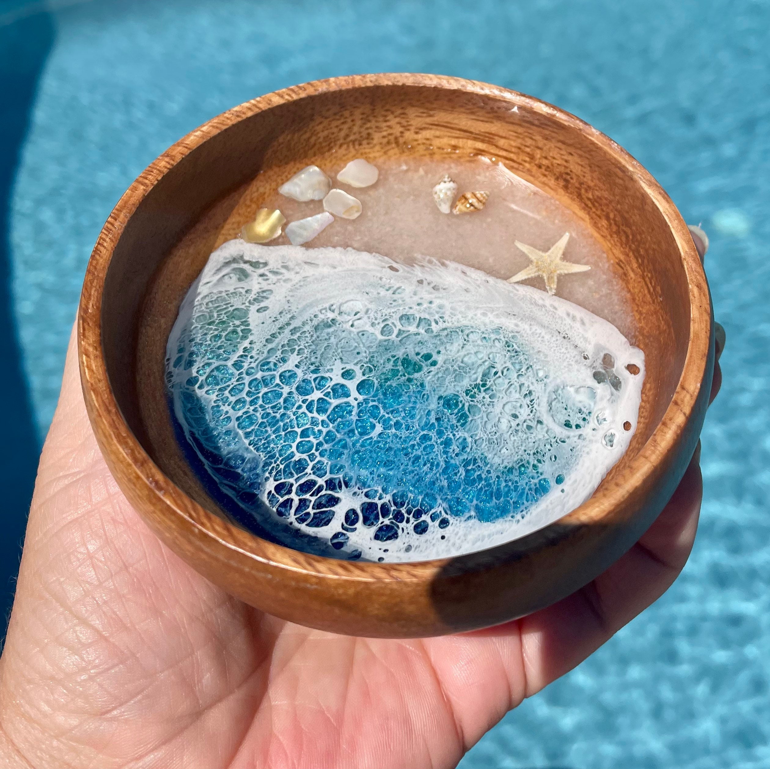 Ocean ring dish, beach trinket dish, beach jewelry holder, ocean art …