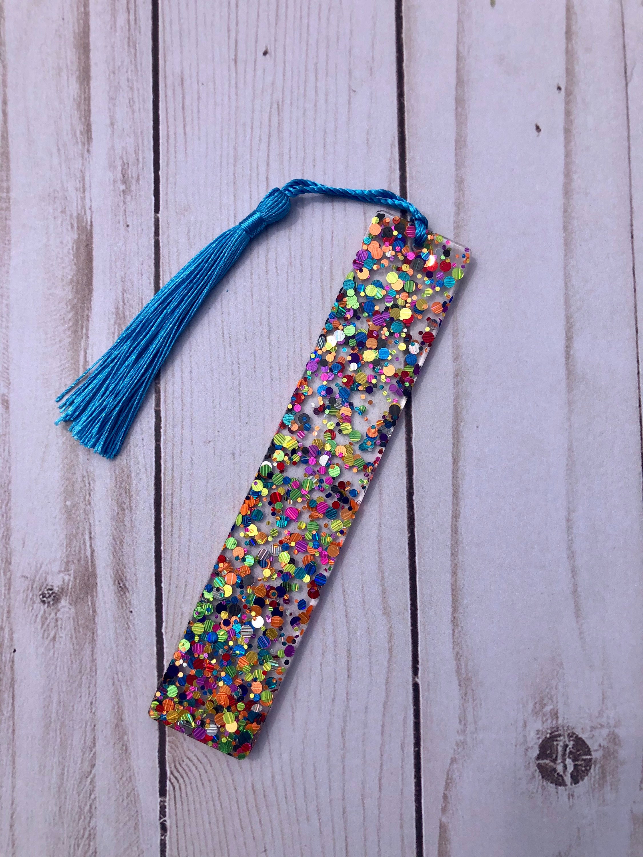 Glitter bookmark holographic bookmark resin bookmark Etsy