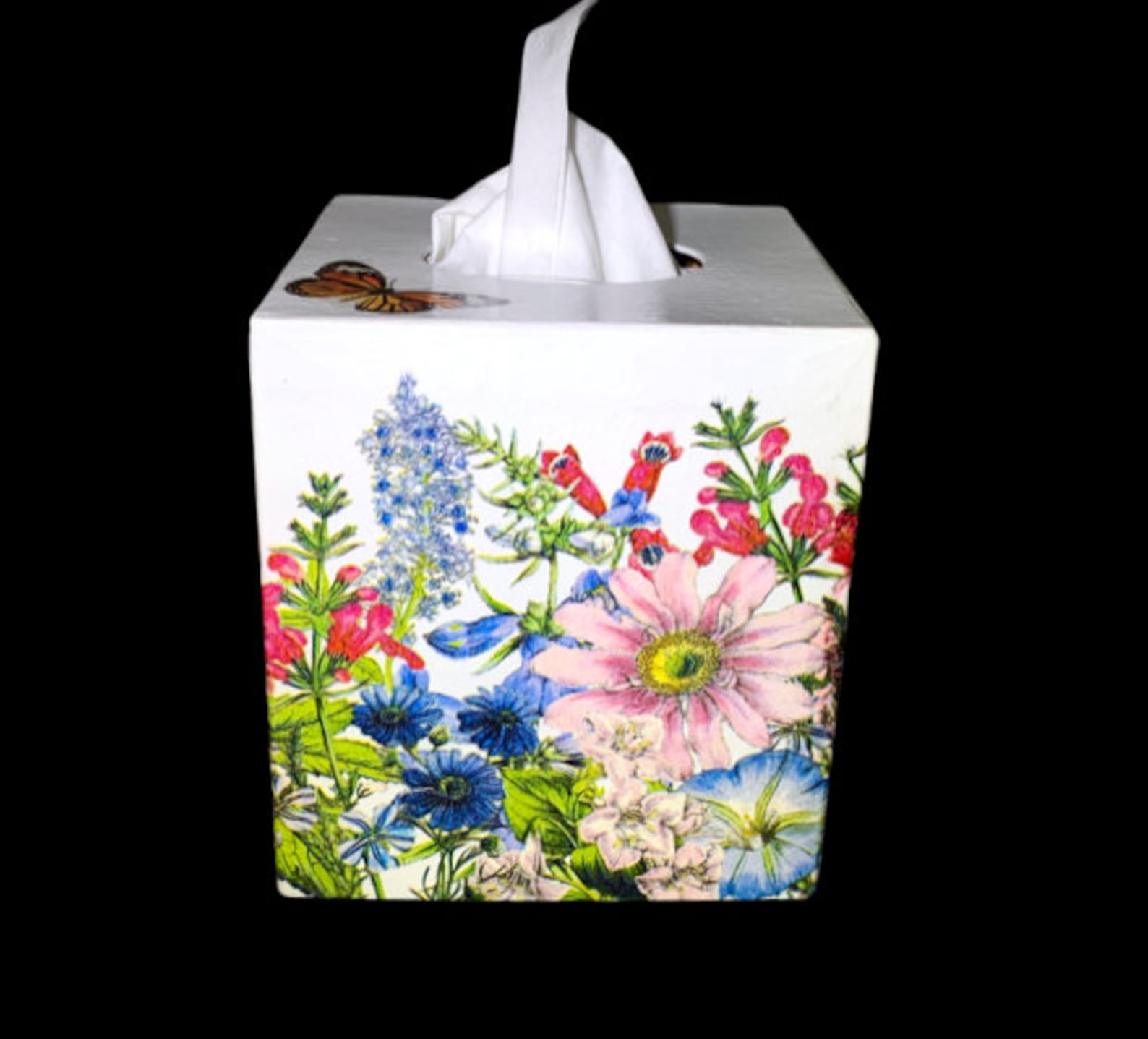 Handmade Colorful Wildflowers Tissue Box Cover Etsy