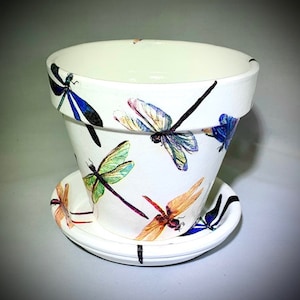 Large 6&quot; Dragonfly Flower Pot