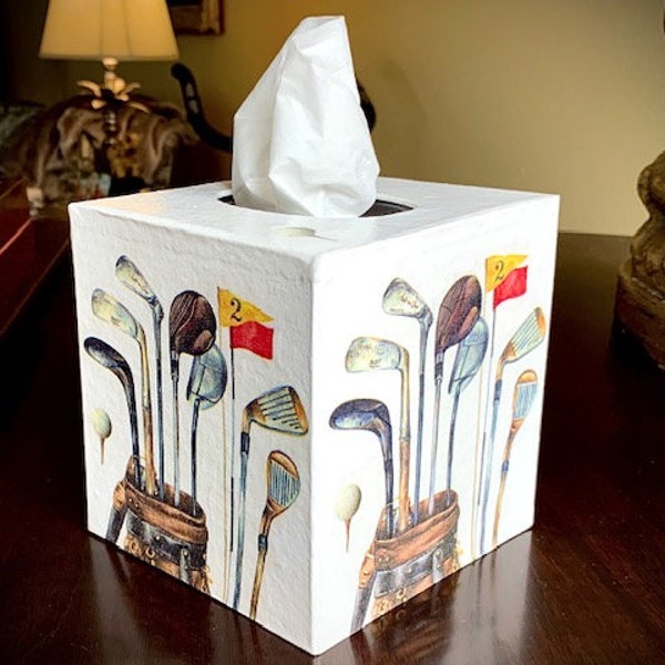 Golf Tissue Box Etsy