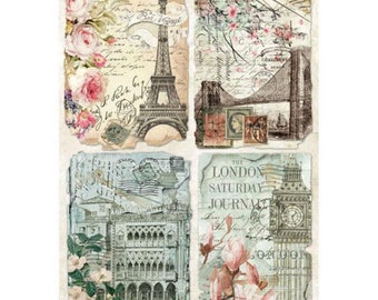 Rice Paper for Decoupage A3 Decopatch Scrapbooking Sheet Craft Vintage London