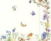 Paper Decoupage napkins, Easter Flowers, set of 2