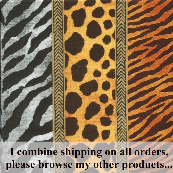 Animal Print Napkins Etsy
