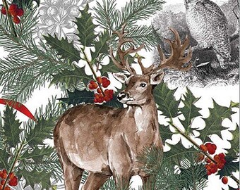 Decoupage Napkins 6.5"  (2pcs)- Winter Woodland