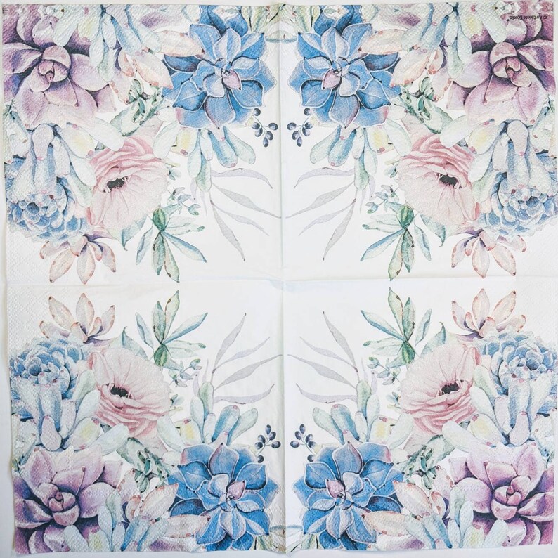 Paper Decoupage Napkins Set of 2 Succulent Love Etsy Canada